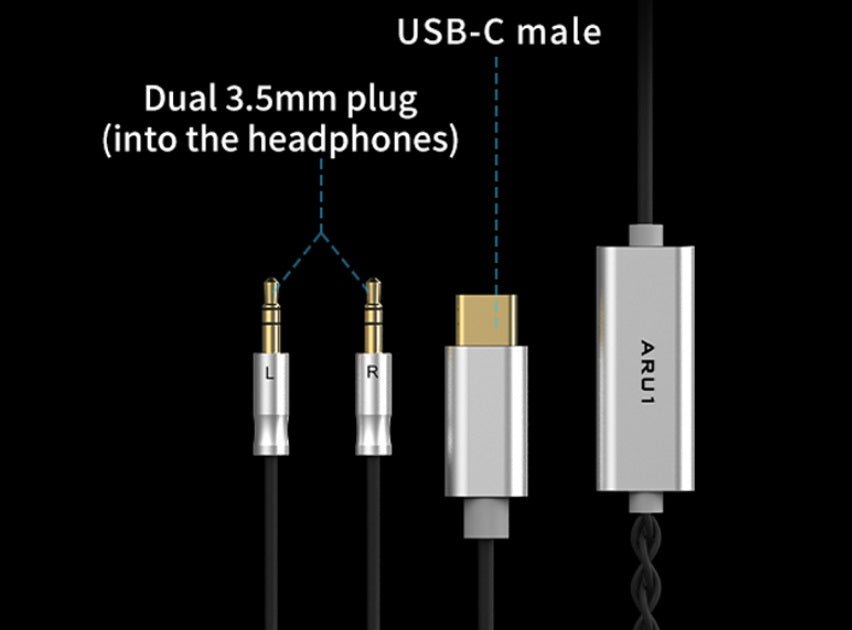 Aune ARU - 1 USB - C Dac Headphone Cable - Headphone Bar Canada